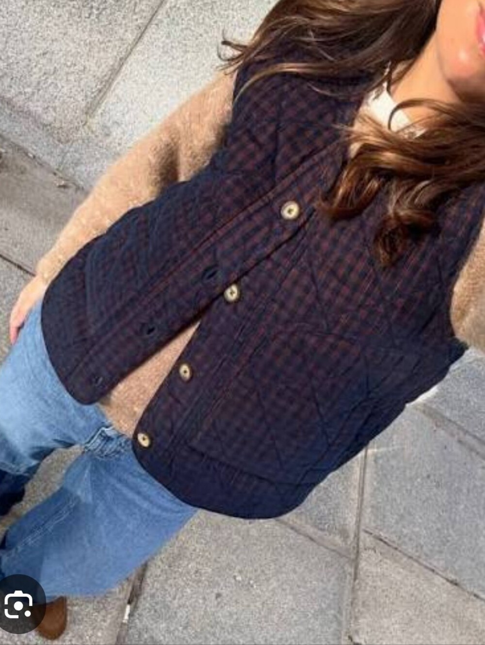 Indi And Cold Womens Vichy Quilted Micro-Corduroy Vest Size Medium